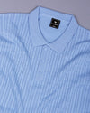 Potenza SkyBlue Knitted Cotton Polo T-Shirt