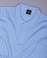 Potenza SkyBlue Knitted Cotton Polo T-Shirt