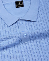 Potenza SkyBlue Knitted Cotton Polo T-Shirt