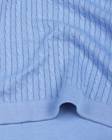 Potenza SkyBlue Knitted Cotton Polo T-Shirt