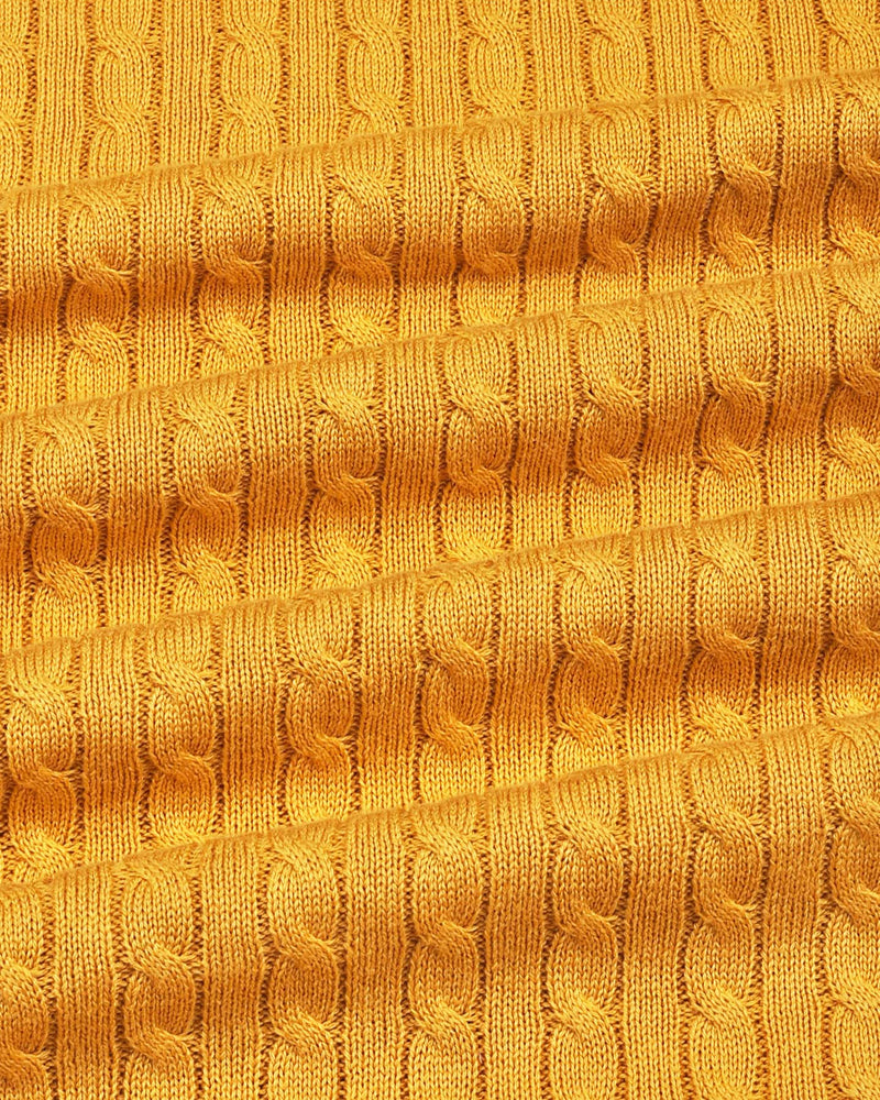 Potenza Turmeric Yellow Knitted Cotton Polo T-Shirt