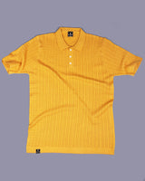 Potenza Turmeric Yellow Knitted Cotton Polo T-Shirt