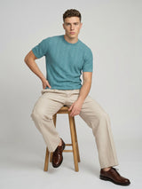 Triton Teal Green Knitted Cotton T-Shirt