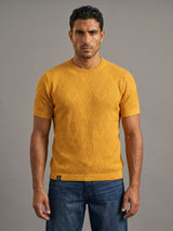 Lisson Turmeric Yellow Knitted Cotton T-Shirt