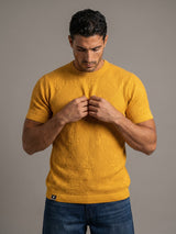 Lisson Turmeric Yellow Knitted Cotton T-Shirt