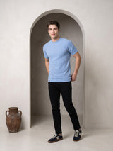 Krypton SkyBlue Ice Cube Knitted Cotton T-Shirt