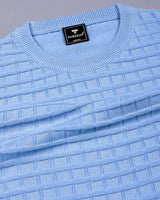 Krypton SkyBlue Ice Cube Knitted Cotton T-Shirt