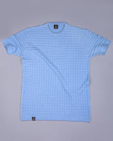 Krypton SkyBlue Ice Cube Knitted Cotton T-Shirt