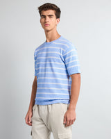 Parasail Ice Blue Knitted Cotton T-Shirt