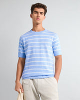 Parasail Ice Blue Knitted Cotton T-Shirt