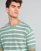 Parasail Pistachio Green Knitted Cotton T-Shirt