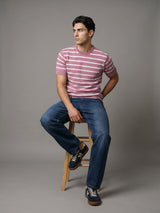 Parasail Onion Pink Knitted Cotton T-Shirt