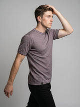 Thunder Driftwood Melange Knitted Cotton T-Shirt