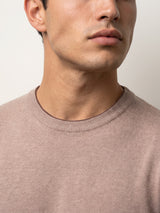 Thunder Coco Cream Melange Knitted Cotton T-Shirt