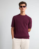 Krypton Wine Maroon Ice Cube Knitted Cotton T-Shirt