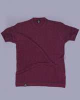 Krypton Wine Maroon Ice Cube Knitted Cotton T-Shirt