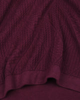 Lisson Wine Maroon Knitted Cotton T-Shirt