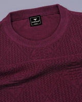 Lisson Wine Maroon Knitted Cotton T-Shirt