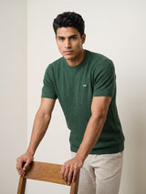 Infinite Fern Green Knitted Cotton T-Shirt