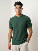Infinite Fern Green Knitted Cotton T-Shirt