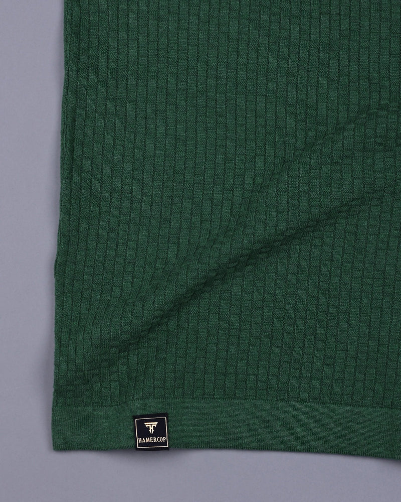 Infinite Fern Green Knitted Cotton T-Shirt