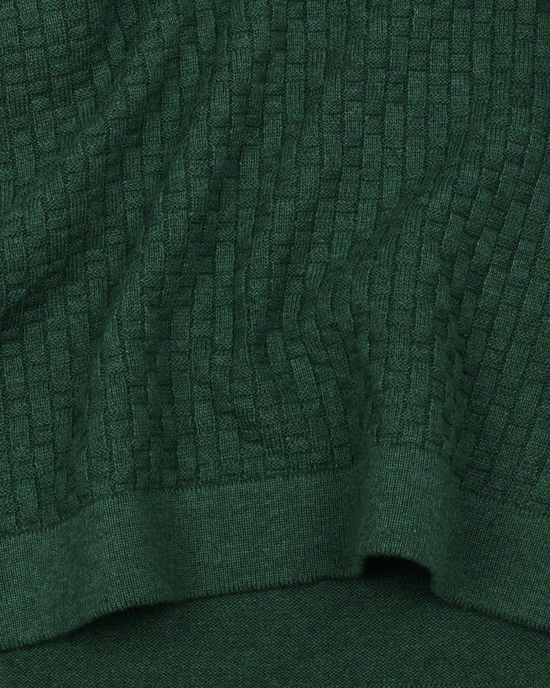 Infinite Fern Green Knitted Cotton T-Shirt