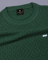 Infinite Fern Green Knitted Cotton T-Shirt