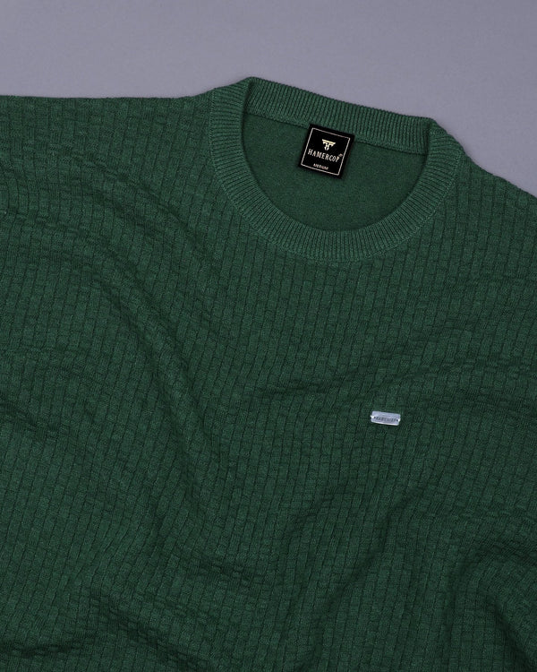 Infinite Fern Green Knitted Cotton T-Shirt