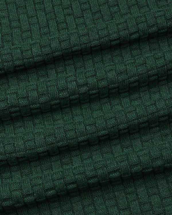 Infinite Fern Green Knitted Cotton T-Shirt