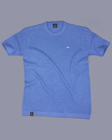 Infinite SkyBlue Knitted Melange Cotton T-Shirt