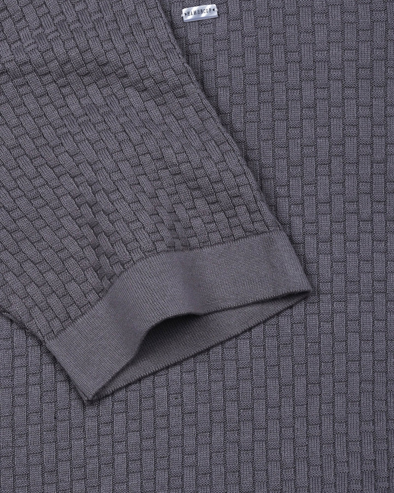 Infinite Ash Gray Knitted Cotton T-Shirt