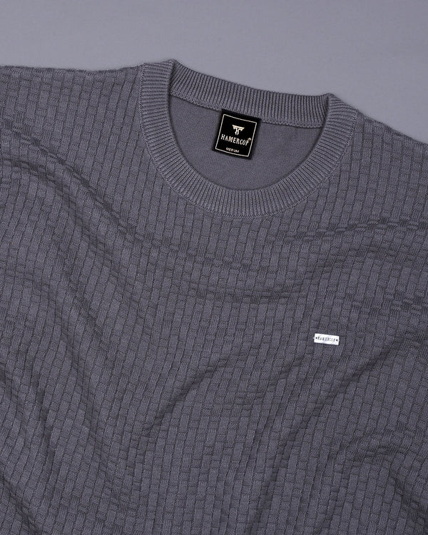 Infinite Ash Gray Knitted Cotton T-Shirt