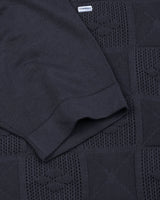 Bosstone Gray Knitted Cotton Zipper Polo T-Shirt