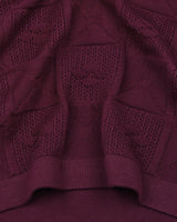 Bosstone Wine Maroon Knitted Cotton Zipper Polo T-Shirt