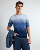 Windsor Blue Multicolor Knitted Cotton T-Shirt
