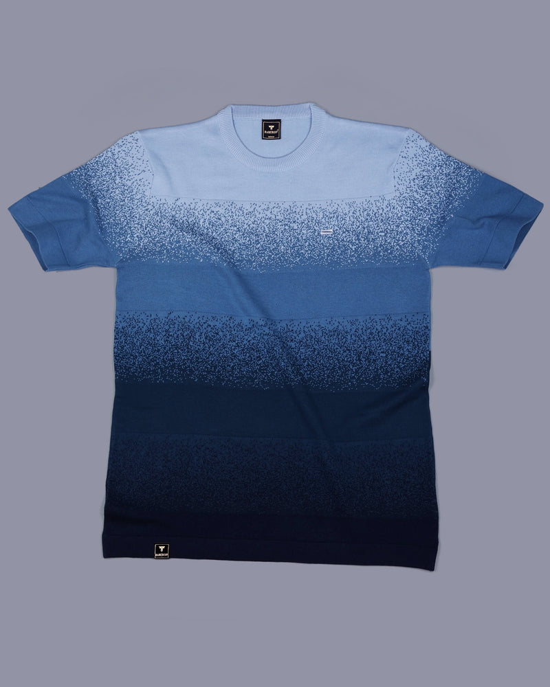 Windsor Blue Multicolor Knitted Cotton T-Shirt