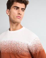 Windsor Mustard Brown Multicolor Knitted Cotton T-Shirt