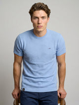 Loreto Ice Blue Knitted Cotton T-Shirt
