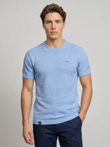 Loreto Ice Blue Knitted Cotton T-Shirt