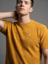 Loreto Turmeric Yellow Knitted Cotton T-Shirt