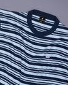 Tuzon Blue Stripe Knitted Cotton T-Shirt