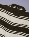 Mexico Green With Dust White Stripe Knitted Cotton T-Shirt