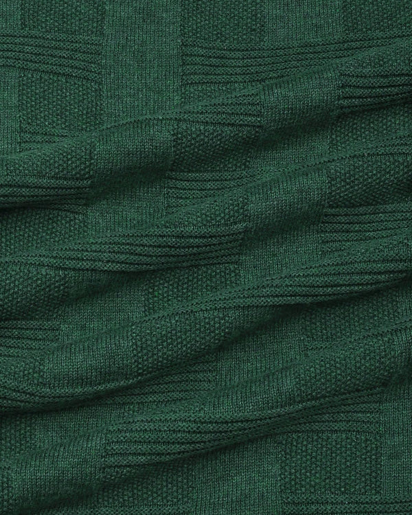 Aristo Cactus Green Knitted Melange Cotton T-Shirt