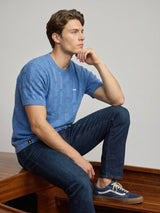 Aristo SkyBlue Knitted Melange Cotton T-Shirt