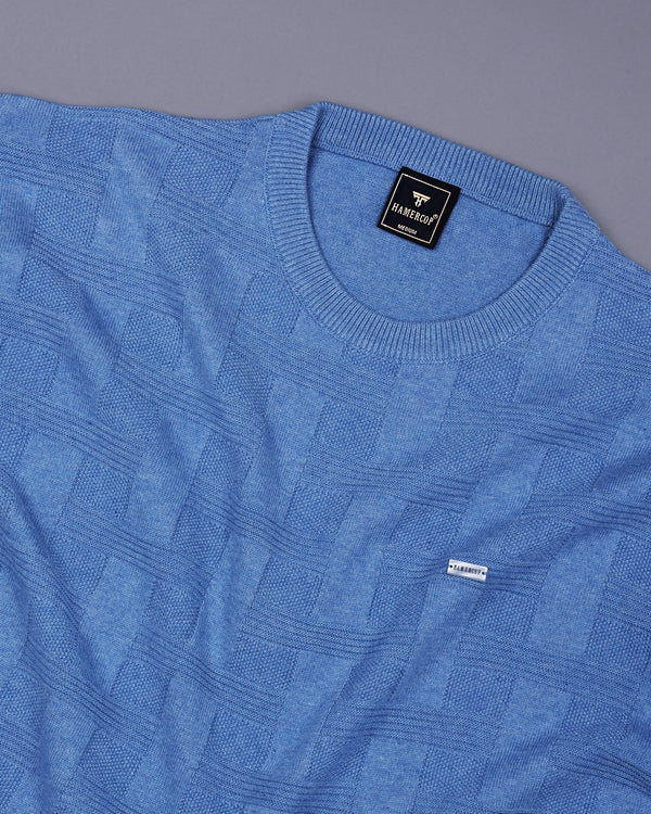 Aristo SkyBlue Knitted Melange Cotton T-Shirt