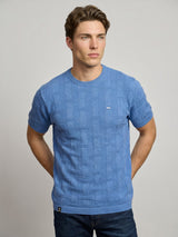 Aristo SkyBlue Knitted Melange Cotton T-Shirt