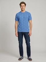 Aristo SkyBlue Knitted Melange Cotton T-Shirt
