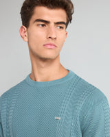 Dragon Teal Green Knitted Cotton T-Shirt