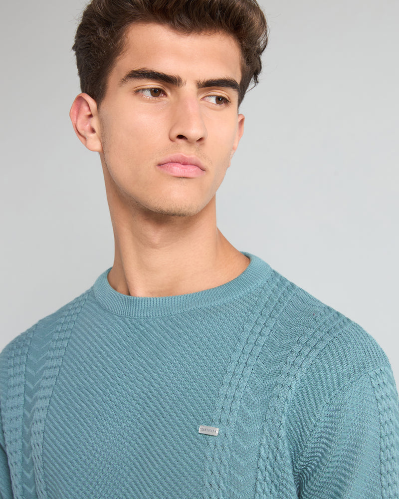 Dragon Teal Green Knitted Cotton T-Shirt