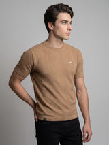Dragon Camel Cream Knitted Cotton T-Shirt